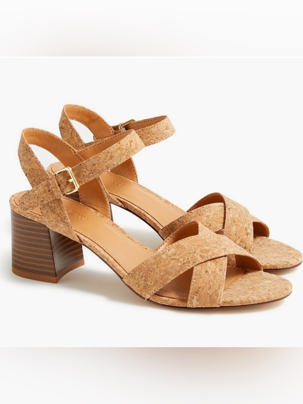 j. crew factory cork block heels